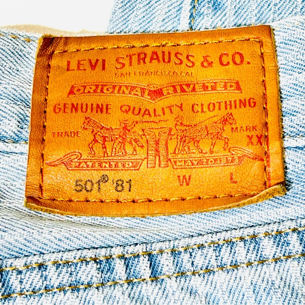 Levi's jeans 501 Buttonfly striped jeans skinny  high rise premium women size 25 - Picture 9 of 9